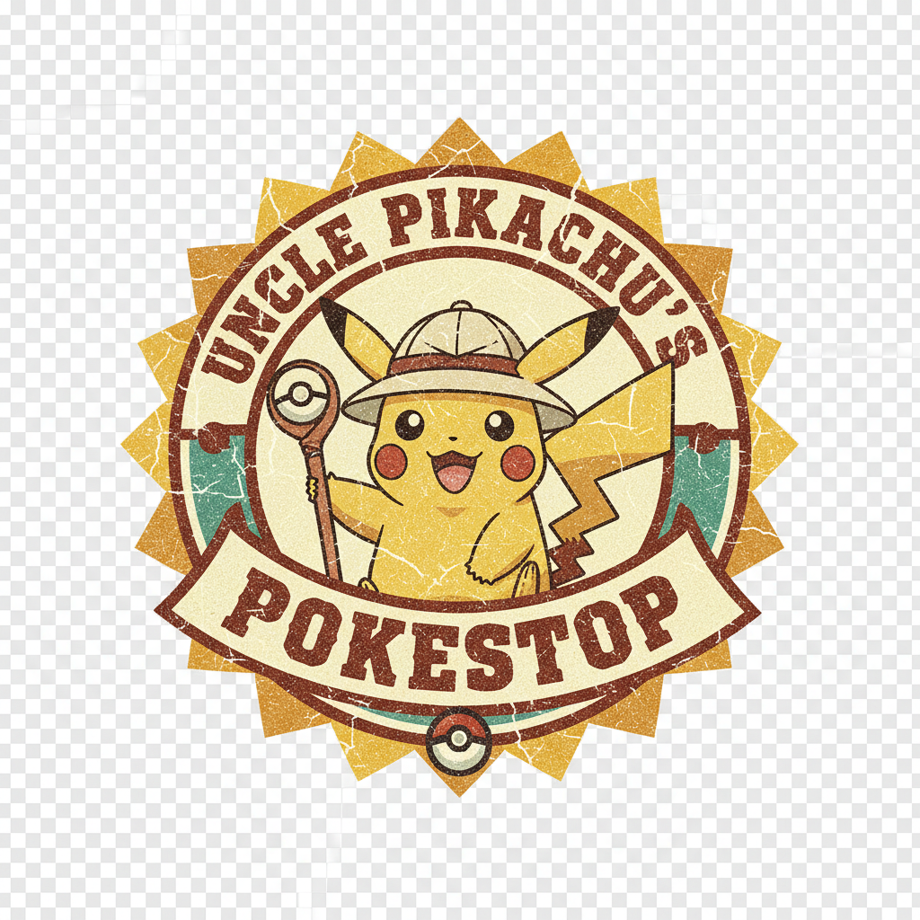 Uncle Pikachu's Pokestop Logo